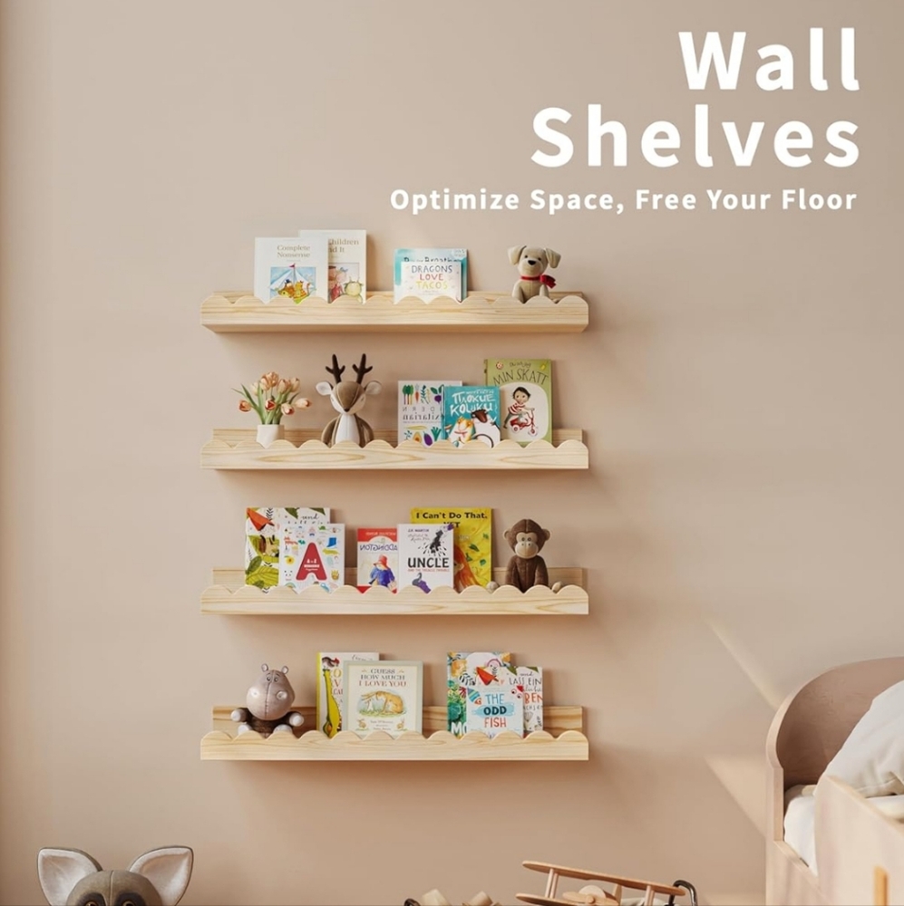 Natural Wood Wall Shelves